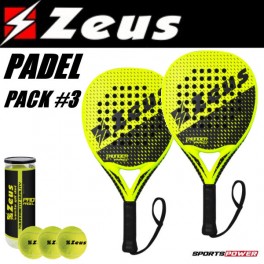 Zeus Padel Pack-1: Begynder (2 x Bat + 3 bolde)