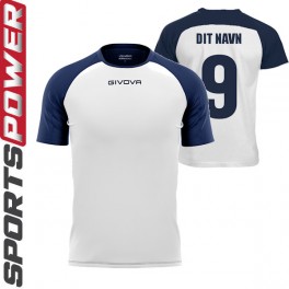 Givova Shirt Capo (Hvid/Navy) + Navn og Nummer